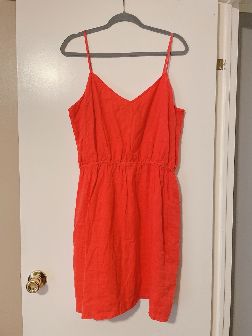 NWT J Crew Factory Red Mini Dress Linen Size XL.